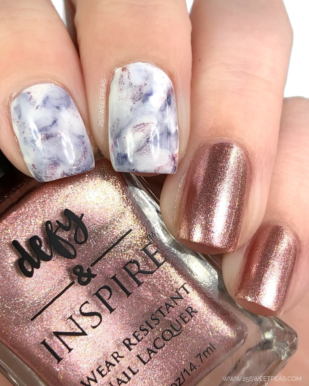 Rose gold marble nails best sale